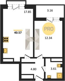 Квартира 40,6 м², 1-комнатная - изображение 1