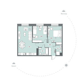 Квартира 76,7 м², 2-комнатная - изображение 1