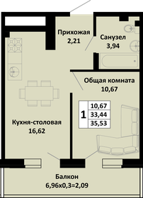 35 м², 1-комнатная квартира 3 700 000 ₽ - изображение 58