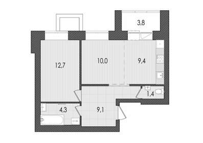 Квартира 50,7 м², 2-комнатная - изображение 2