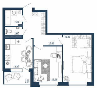 57,5 м², 2-комнатная квартира 7 128 700 ₽ - изображение 8