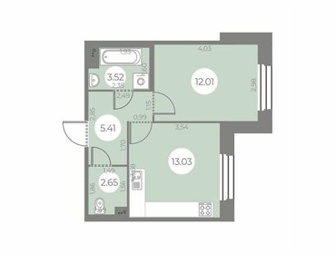 Квартира 36,6 м², 1-комнатная - изображение 1