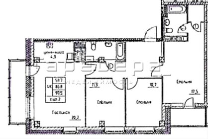 Квартира 88 м², 4-комнатная - изображение 1