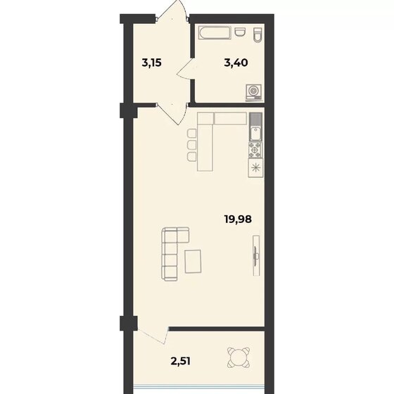 34 м², 2-комнатные апартаменты 7 850 000 ₽ - изображение 91