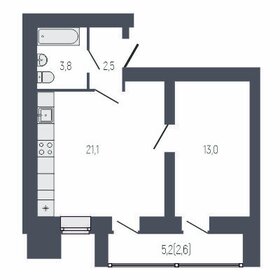 Квартира 43,2 м², 1-комнатная - изображение 1