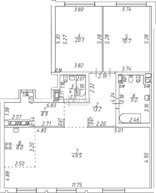 Квартира 132,5 м², 2-комнатная - изображение 1