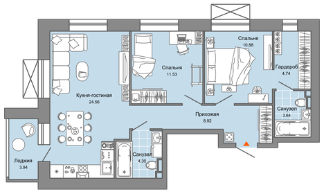 Квартира 71 м², 3-комнатная - изображение 1