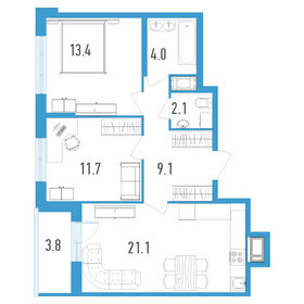 Квартира 63,3 м², 2-комнатная - изображение 1