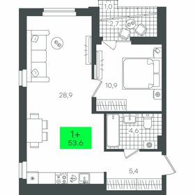 55 м², 1-комнатная квартира 6 610 000 ₽ - изображение 9