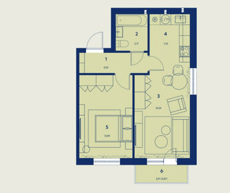 33,4 м², 1-комнатная квартира 4 690 000 ₽ - изображение 24