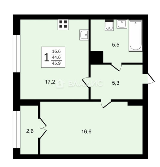 47,2 м², 1-комнатная квартира 8 500 000 ₽ - изображение 1