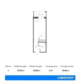 27 м², квартира-студия 3 850 000 ₽ - изображение 96