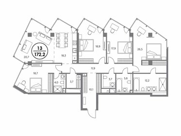 186,4 м², 4-комнатные апартаменты 132 890 152 ₽ - изображение 86