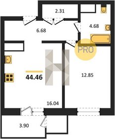 Квартира 44,5 м², 1-комнатная - изображение 1