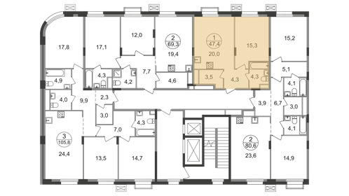 Квартира 47,4 м², 1-комнатная - изображение 2