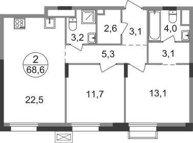 67,4 м², 2-комнатная квартира 13 924 462 ₽ - изображение 6