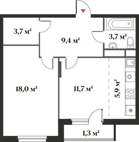 Квартира 53,7 м², 2-комнатная - изображение 1