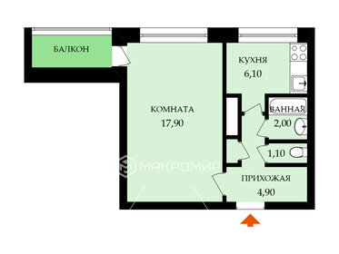 34 м², 1-комнатная квартира 6 400 000 ₽ - изображение 31
