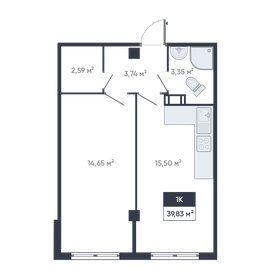 39,6 м², 1-комнатная квартира 4 550 000 ₽ - изображение 55