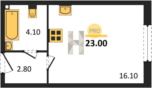 Квартира 23 м², студия - изображение 1