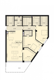 Квартира 185,4 м², 4-комнатная - изображение 1
