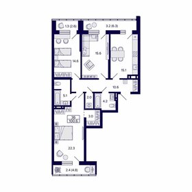 99,4 м², 3-комнатная квартира 14 313 600 ₽ - изображение 76