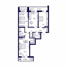 Квартира 99,4 м², 3-комнатная - изображение 2