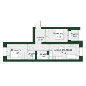 Квартира 54,7 м², 2-комнатная - изображение 1