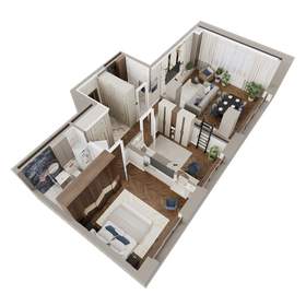 Квартира 74 м², 2-комнатная - изображение 4