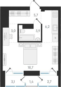 37,5 м², 1-комнатная квартира 5 800 000 ₽ - изображение 52