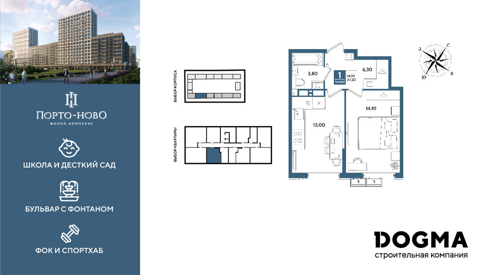 33,5 м², 1-комнатная квартира 5 512 164 ₽ - изображение 27