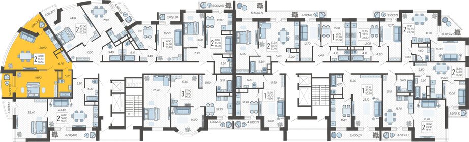 66,5 м², 2-комнатная квартира 8 970 850 ₽ - изображение 22