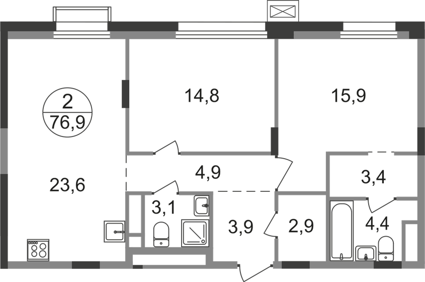 76,9 м², 2-комнатная квартира 17 209 536 ₽ - изображение 1