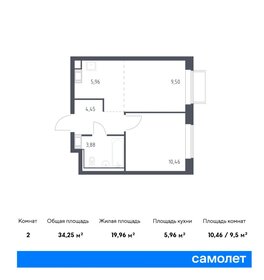 Квартира 34,3 м², 1-комнатная - изображение 1