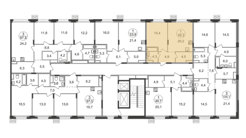 Квартира 49,3 м², 1-комнатная - изображение 2