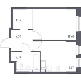 Квартира 35,7 м², 1-комнатная - изображение 1