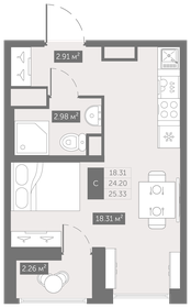 19 м², квартира-студия 3 600 000 ₽ - изображение 61