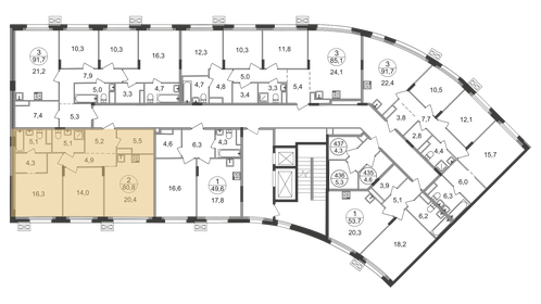 Квартира 80,8 м², 2-комнатная - изображение 2