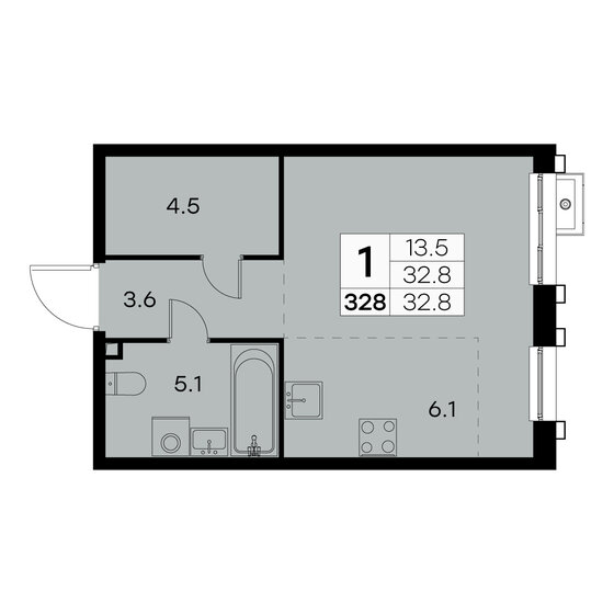 32,8 м², 1-комнатная квартира 9 576 944 ₽ - изображение 46