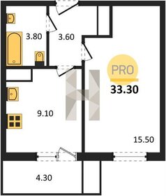 32,6 м², 1-комнатная квартира 3 859 200 ₽ - изображение 18