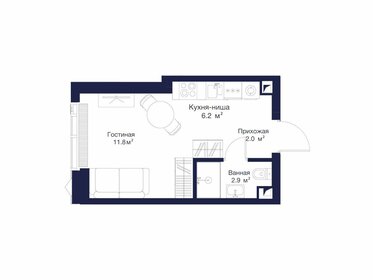 Квартира 22,8 м², 1-комнатная - изображение 1