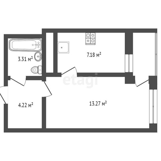 30,4 м², 1-комнатная квартира 12 500 000 ₽ - изображение 1