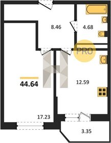 Квартира 44,6 м², 1-комнатная - изображение 1