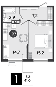 41,8 м², 1-комнатная квартира 7 482 200 ₽ - изображение 26