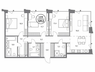 136,1 м², 3-комнатная квартира 106 500 000 ₽ - изображение 16