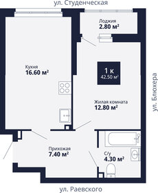 Квартира 42,9 м², 1-комнатная - изображение 3