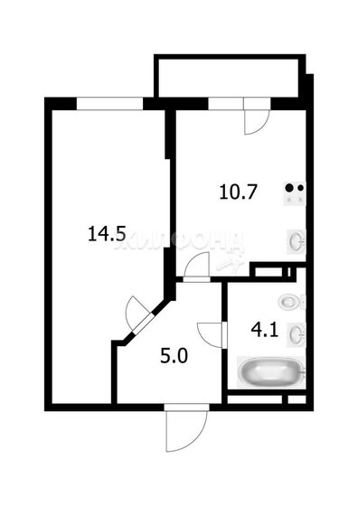 34,3 м², 1-комнатная квартира 3 790 000 ₽ - изображение 1