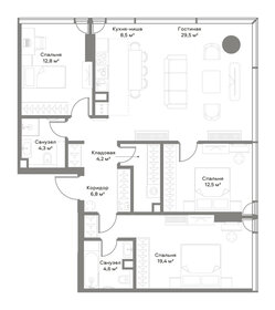 122 м², 4-комнатные апартаменты 59 880 000 ₽ - изображение 135