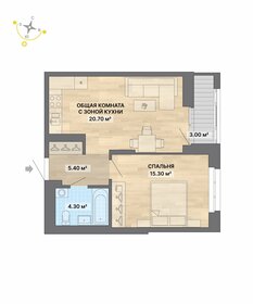 Квартира 48,7 м², 1-комнатная - изображение 1