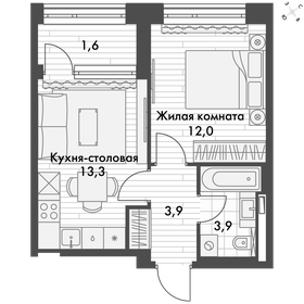 38,5 м², 2-комнатная квартира 12 226 330 ₽ - изображение 6